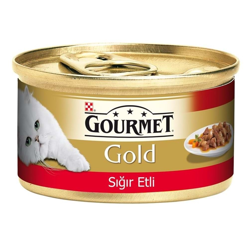 GOURMET GOLD PARÇA ETLİ SIĞIR ETLİ 85 GR