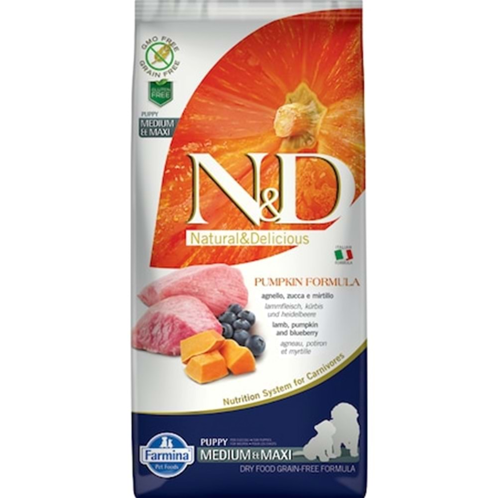 N&D C.PUPPY PUMPKIN MED.MAXİKUZU VE YABAN MERSİNİ 2,5 KG