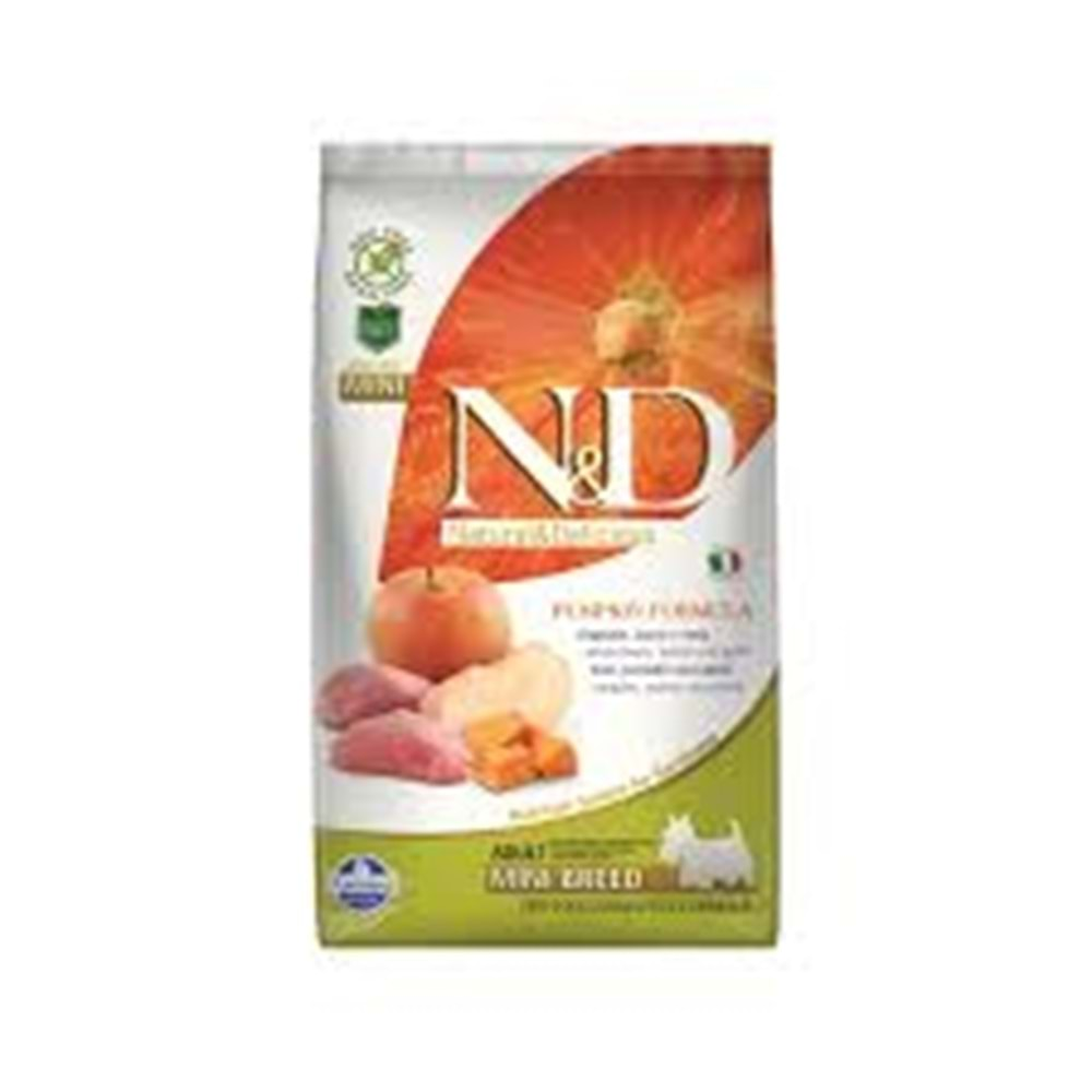 N&D PUMPKIN TAHILSIZ YABAN DOMUZU & ELMA YETİŞKİN MINI 7 KG