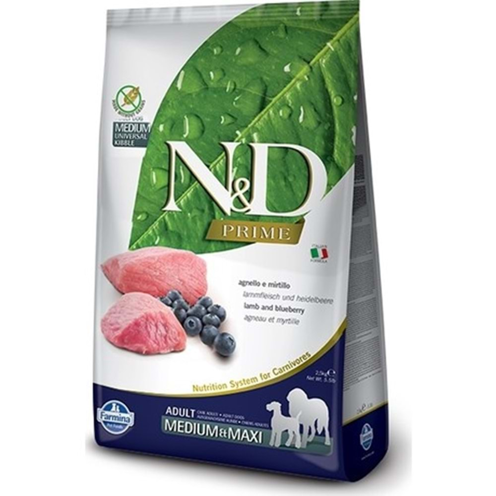 N&D C.ADULT PRIME MEDIUM/MAXI KUZU VE YABAN MERSİNİ 12 KG