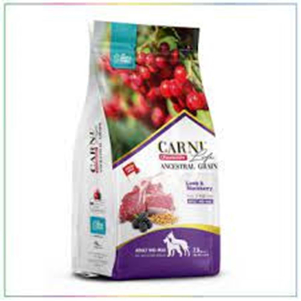 CARNİ LİFE C. MEDİUM-MAXİ ADULT ANCESTRAL GRAIN CRAN BERRY BEEF&PLUM KÖPEK MAMASI 2,5 KG