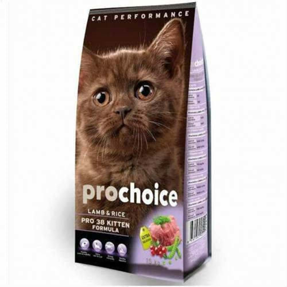 PROCHOİCE CAT KITTEN PRO 38 LAMB AND RİCE YAVRU KEDİ MAMASI 15 KG