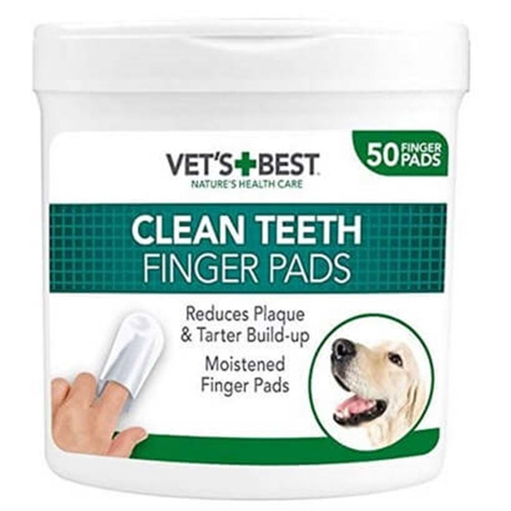 VETS BEST KÖPEK DİŞ TEMİZLEME PARMAK PEDİ 50 Lİ