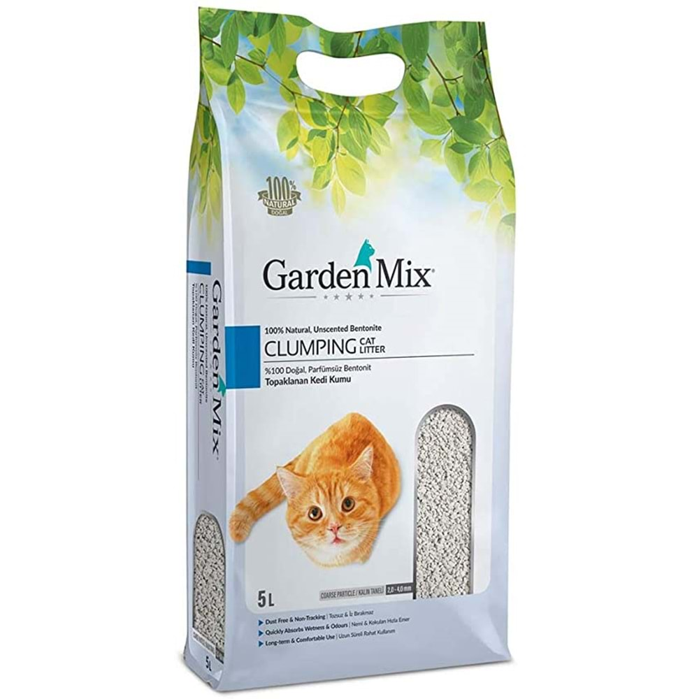 GARDENMIX KALIN TANELİ BENTONİT PARFÜMSÜZ KEDİ KUMU 10 LT