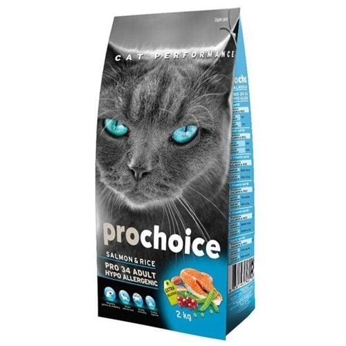 PROCHOİCE CAT ADULT PRO 34 SALMON&RICE YETİŞKİN KEDİ MAMASI 2 KG