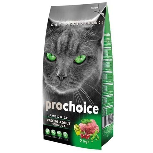 PROCHOİCE CAT ADULT PRO 36 LAMB&RICE YETİŞKİN KEDİ MAMASI 2 KG