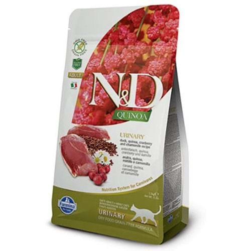 N&D F.ADULT KİNOA URINARY ÖRDEK 1,5 KG