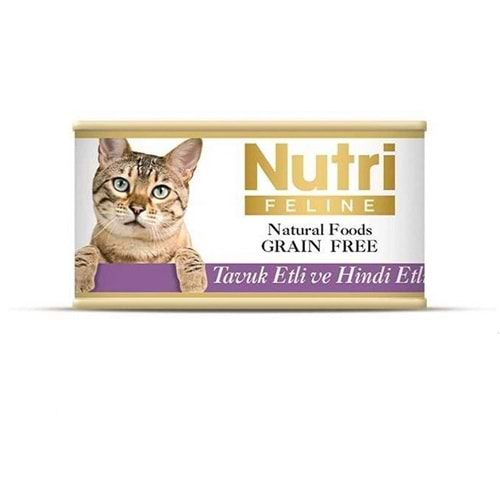 NUTRİ FELINE TAVUK ETLİ VE HİNDİ ETLİ 85 GR N-007