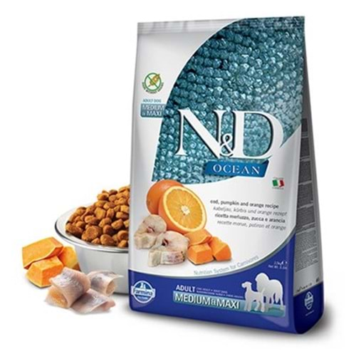 N&D C.ADULT MEDIUM/MAXI OCEAN PUMPKIN & BALIK 2,5 KG