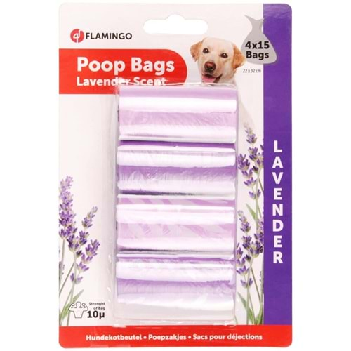 FLAMİNGO POOP TUVALET POŞETİ LAVANTA 4X15CM