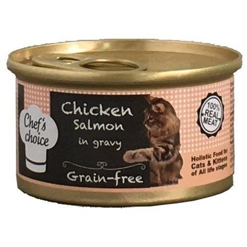 CHEFS CHOİCE F. CHICKEN-SALMON IN GRAVY KEDİ KONSERVE 80 GR