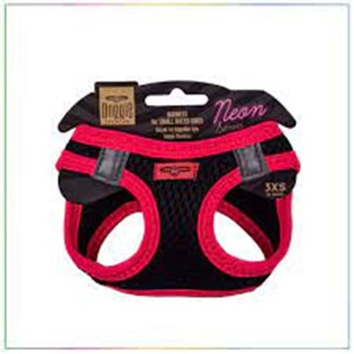 HAVALI DOKUMA NEON SERİSİ KÜÇÜK IRK GÖĞÜS TASMASI PEMBE 3X-22-26CM