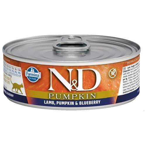 N&D F.ADULT PUMPKİN KUZU, BALKABAĞI & YABAN MERSİNİ 70 GR