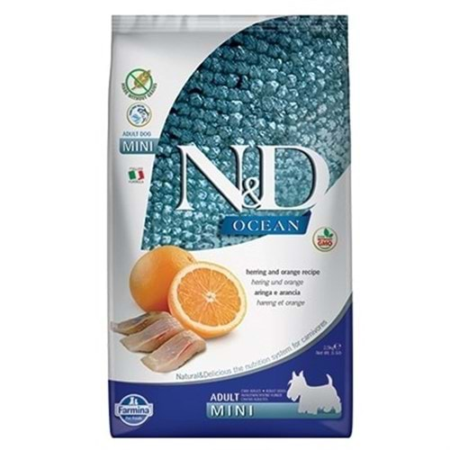 N&D C.ADULT MINI OCEAN RINGA BALIK VE PORTAKAL 2,5 KG