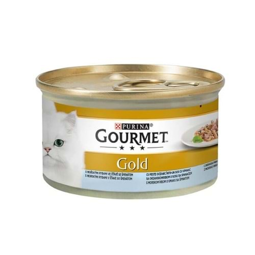 GOURMET GOLD ÇİFTE LEZZET OKYANUS BALIKLI ISPANAKLI 85 GR