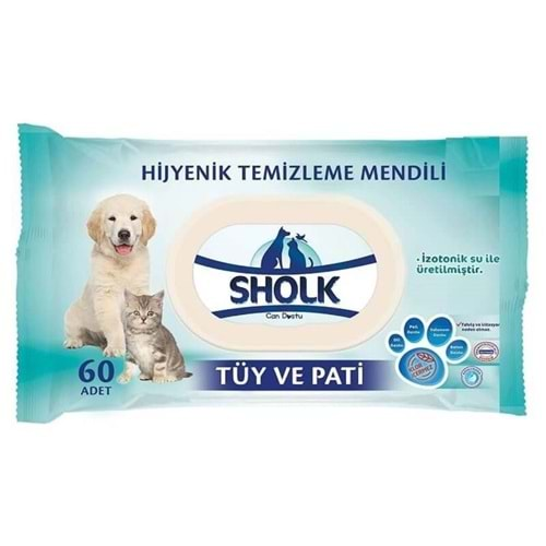 SHOLK TEMİZLEME MENDİLİ 60 LI