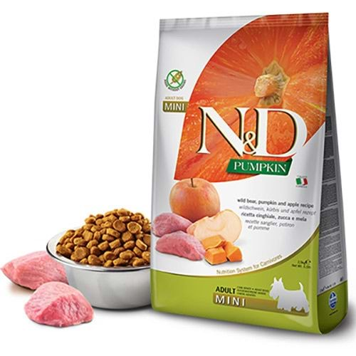 N&D PUMPKIN TAHILSIZ YABAN DOMUZU&ELMA MINI ADULT 2,5 KG