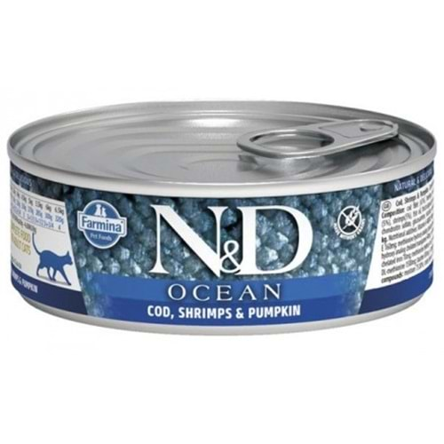 N&D OCEAN F.ADULT MORİNA BALIĞI KARİDES & BALKABAĞI 85 GR